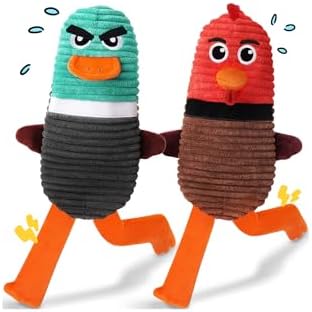 Tough Dog Toys, 2 Pack No Stuffing Squeaky Toys