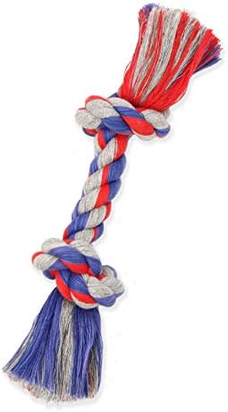 Mammoth Pet Products Flossy Chews Cottonblend Color Rope Bone, Small 9-Inch, multicolored (20002V)