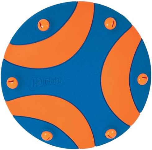Chuckit! Whistle Flight Fetch Toy, Orange/Blue, for Medium to Large Dogs