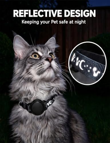 GPS Cat Tracker Collar (iOS & Android) - Real-Time Activity Tracking Black