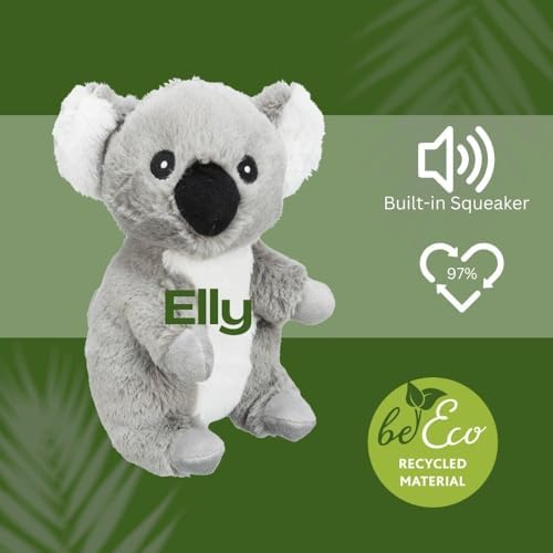 Be Eco Elly the Koala Plush Dog Toy for All Dogs, 8.5" Fun and Cuddly Squeaky Dog Toy, 97% Recycle Material
