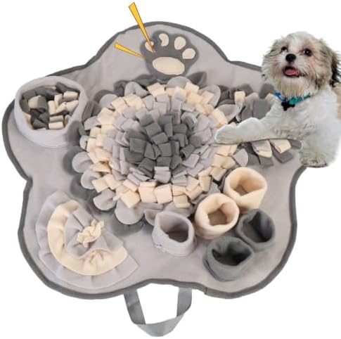Snuffle Mat for Small Medium Dogs Nose Smell Training, Light Grey