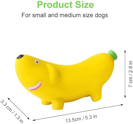 5.3'' Squeak Latex Dog Toys Banana 3 Pcs, Funny Fruit Sets Pet Toys Puppy Small Medium Dog Squeaky Chew Toys