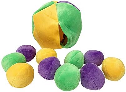 Midlee Hide a Ball Puzzle Dog Toy with 10 Plush Squeaker Balls (Small)