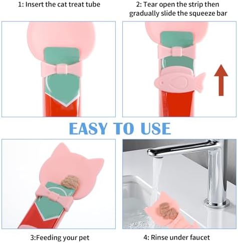 2 Pack Cat Squeeze Treat Spoon, Cute Cat Treat Feeder Spoon