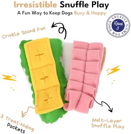 CHEWFFON Interactive Dog Toy, Multi-Layer Treat Hiding Nose Work Game