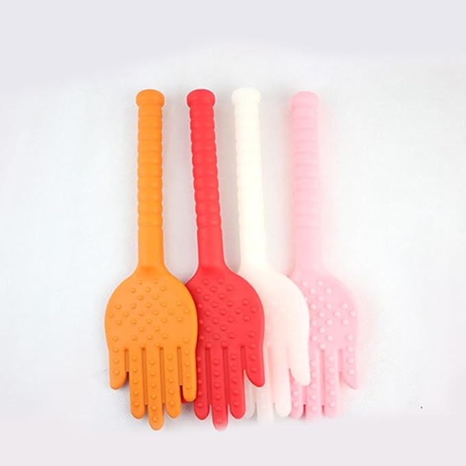 Palm Shaped Plastic Health Massage Hammer Durable Elastic Beat Pat Tool for Fatigue Relief Blood Circulation for Full Body Therapy Red