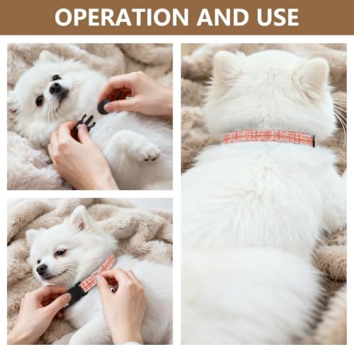 2 Pack Cats Collar Brush Strokes Coral Cat Collars with Bell, Adjustable Length 10.6" to 17.1"