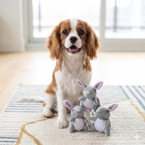 ZippyPaws Burrow Replacement Miniz Squeaky Toy for Enrichment - Bunnies