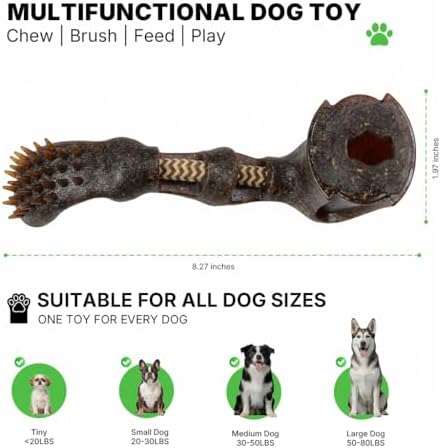 Dog Chew Toy, Treat Dispensing Dog Toys, Dog Toys with Massage Bristles