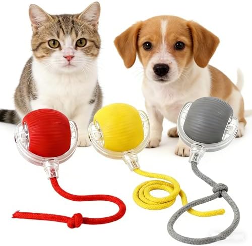Automatic Rolling Ball Toy for Cats & Dogs. Self-Moving Electric Toy relieves Boredom. Sweet Gift for Your Furry Babies, Perfect for Small and Large Dogs.