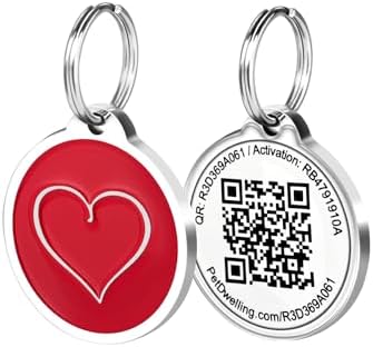 Pet Dwelling QR Code Pet ID Tag – Scan to Contact Owner Instantly, No App Needed, Smart Dog & Cat Tag with Free Personalized Online Pet Profile