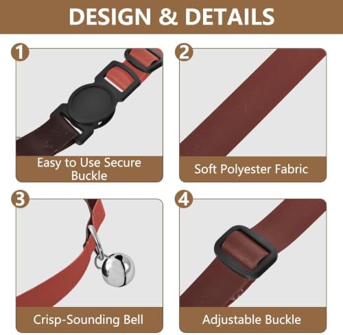 Black Red Gradient Cat Neck Collar, 2 Pack Kitten Bell Collar