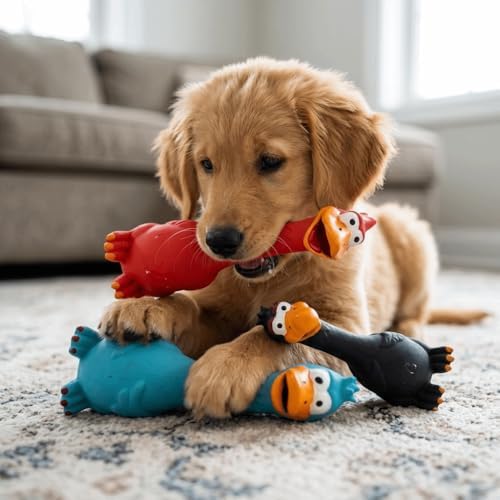 Squeaky Chicken Toy, Latex Rubber Screaming Chicken Toy, Chew Toy, Teething, Stress Relief,for Small Medium Large Dogs, Indoor Outdoor Play(Black)