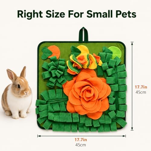 Rabbit Foraging Mat, Interactive Feed Game for Small Animals Toy, 17x17inch