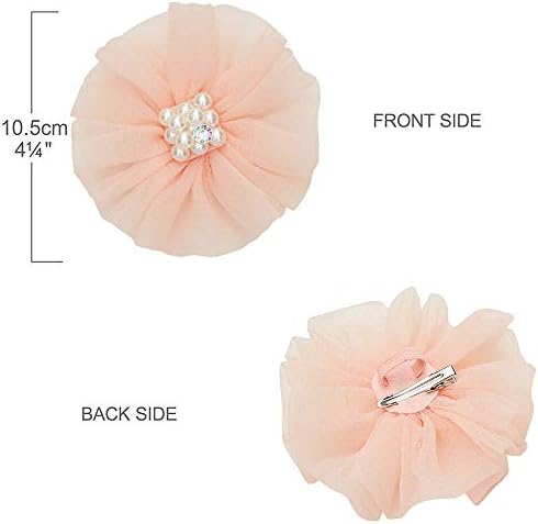 Blueberry Pet Iconic Accessory Set of Floral Collar Slide Hair Clip and Pedant for Dogs & Cats, Flower Decor and Green Waterdrop Pendant