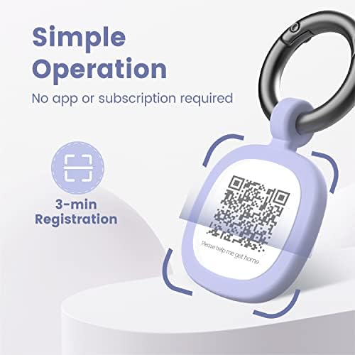 Pawaii Dog ID Tag, Silent Silicone QR Code Tag, Scan Alerts, No App, 1 Pack