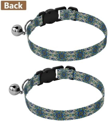 Boho Mandala Soft Polyester Pet Collar, 2 Pack Kitten Bell Collar