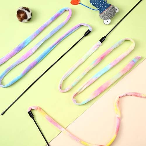 Sumind 3 Pieces Jungle Cat Wand Toys,Rainbow Color