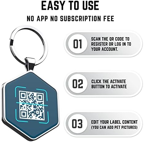 QR Code Dog Tag,Pet ID Tags, Dog Tags Personalized for Pets,Smart Dog ID Tags,Custom Dog Tags-Free Online&Scan QR Receive Instant Location Alert Email
