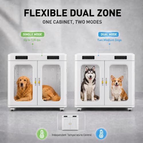 430L Smart Pet Dryer Box: for Large Breeds up to 130 lbs & Multi-Pet Homes | 26-Vent 360° Gentle Dry | <40dB Ultra-Quiet | Negative Ion Care | Foldable All-Season Cabin
