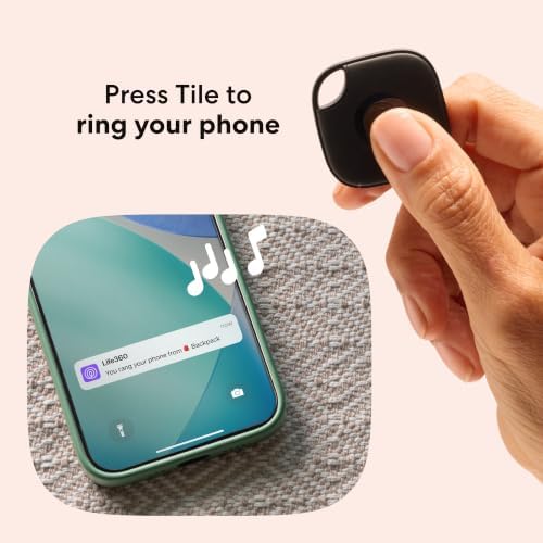 Life360 Tile - Bluetooth Tracker, Keys Finder and Item Locator for Keys, Bags and More. Phone Finder. Both iOS and Android Compatible. 2-Pack (Black)