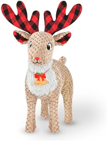Christmas Dog Toys - Squeaky Plush Stuffed Animals for Puppies & Dogs, Interactive Holiday Pet Toys for Training & Reducing Boredom, Perfect Dog Birthday Gifts for Small, Medium & Large Breeds