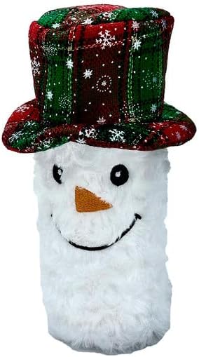 Pet Lou Christmas Squeaky Snowman Bottle Dog Toy, 8-inch Height