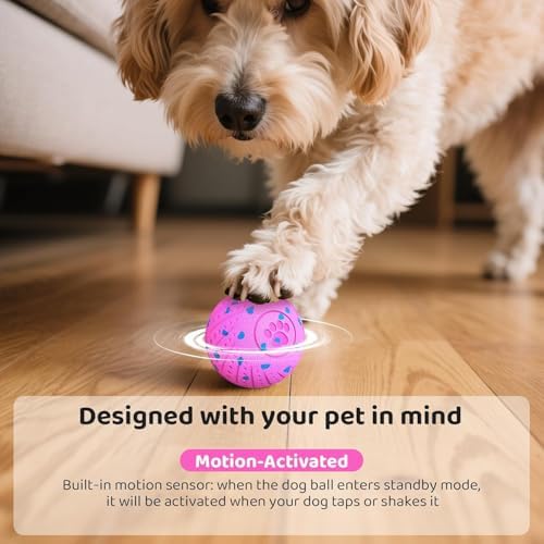 Interactive Dog Toy Ball with Remote: Automatic Bouncing, Vibration and Jumping Action Interactive Toy, Durable Duraspin for Aggressive Chewers, Rechargeable, for Indoor & Outdoor Use Pink