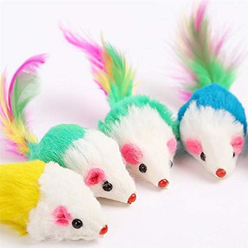 Cat Interactive Toy Stick Feather Wand With Small Bell Mouse Cage Toys Plastic Artificial Colorful Cat Teaser Toy Pet Supplies (Tpye5)