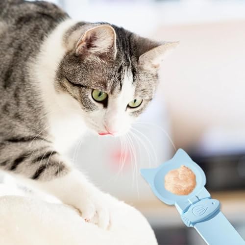 3Pcs Cat Treat Spoon, Lickable Cat Strip Feeder, Cats Treats Squeeze Spoons