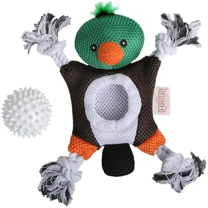 Territory 2 in 1 No Stuffing Removable Fetch Ball Tug Dog Toy for Small Medium Large Dogs, Duck