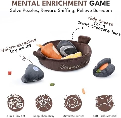 CHEWFFON Interactive Hide & Seek Dog Toy, 6-in-1 Snuffle Enrichment
