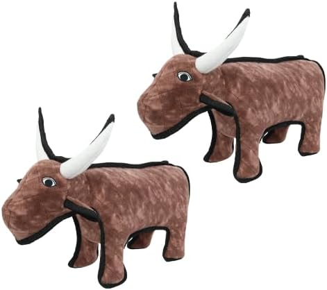 TUFFY® : 2 Pack Medium Bull Dog Toy: Ultra Durable Plush Toy with Multiple Layers & Reinforced Seams, Washable and Floats, Original Construction
