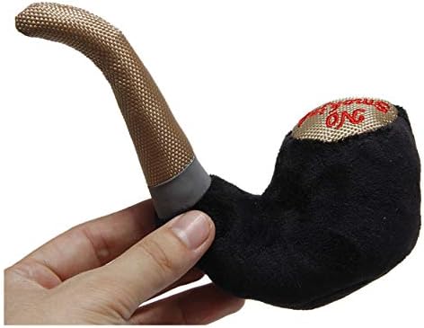 PetPhindU Squeaky Plush Dog Toy - Tobacco Pipe Pattern, Interactive, Soft, Durable, Cute, for Small & Medium Dogs