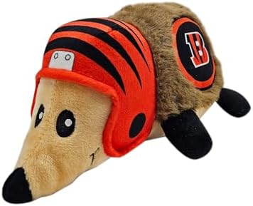 NFL Cincinnati Bengals Plush Hedgehog Toy for Dogs & Cats, Cool Soft Pet Toy for Fun and Interactive Play, Dog Chew Toy with Squeaker, Licensed Hot Pet Toy
