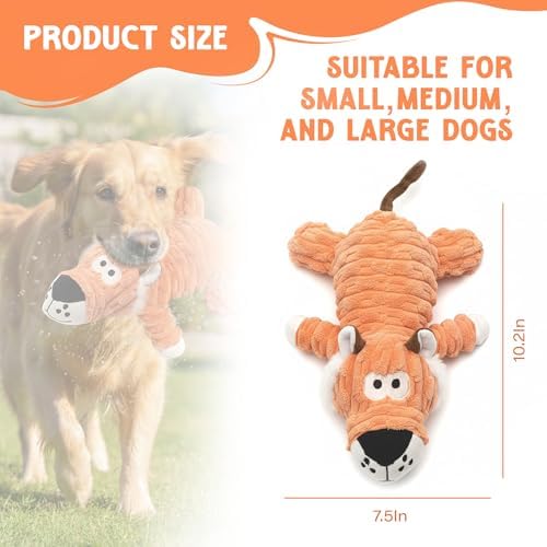 2026 New Plush Dog Toy, Squeaky Dog Toys with Crinkle Paper, Soft Stuffed Interactive Chew Toy for Small, Medium and Large Dogs.
