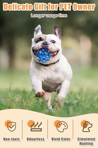 Moonorange 3.7'' Dog Balls for Dogs Aggressive Chewers Indestructible Tennis Durable Bouncy Interactive Dog Toy Balls for Fetch Game Floating Balls (Yellow Large)
