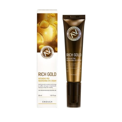 Enough Premium Pro Eye Cream, Korean Skin Care Under Eye Bag Treatment, Ant-Aging Serum for Wrinkles (1.01 fl oz / 30ml, Rich Gold Intensive Pro Nourishing)