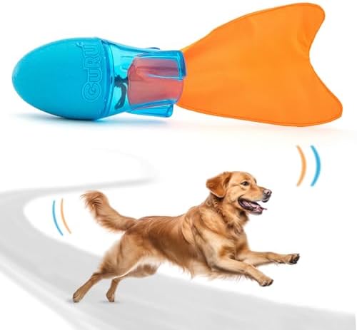 GURU Bonanza Rocket Dog Toy - Interactive Fetch, Tug & Treat Dispensing Toy - Hides & Dispenses Treats, Squeaks-Crinkles-Floats, Interactive Tug-Toss-Retrieval - Indoor & Outdoor Play for Medium Dogs