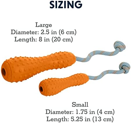 Ruffwear, Gourdo Dog Toy with Rope Handle, Campfire Orange, Small