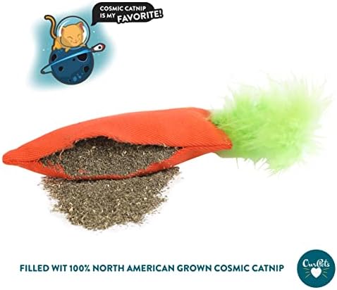 OurPet's 100-Percent North American Catnip Filled Carrot Cat Toy 24 Karat (Pack of 2)