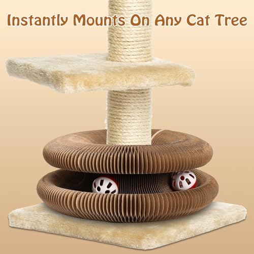 2 Pack Interactive Cat Toys & Cardboard Cat Scratchers, Round Tracks