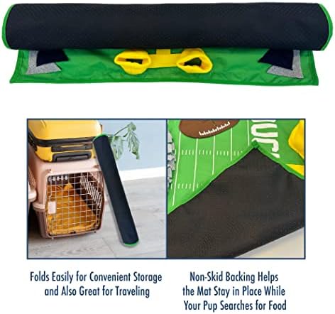 NFL Kansas City Chiefs Dog Snuffle Mat – Interactive Pet Slow Feeder, Football Field Design Food Puzzle Toy for Dogs & Cats, Foraging Activity Mat for Smarter Feeding