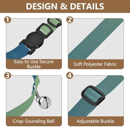 2 Pack Kitten Collar Blue Gradient Collar with Bell for Dog Puppy, Adjustable Length 10.6" to 17.1"