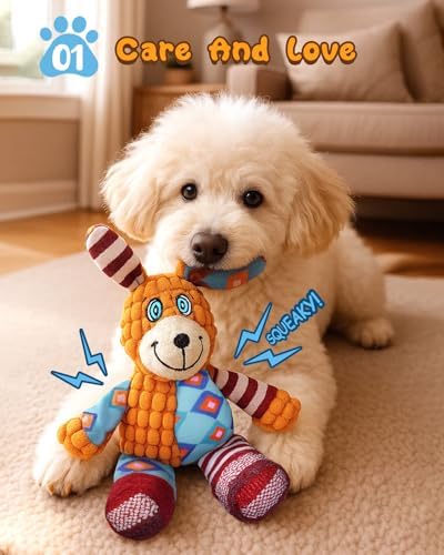 Swooflia Crinkle Dog Toy - Plush Squeaky Toys for Puppies,Treat Boredom for Small Dogs,Interactive Stimulating Puppy Toy to Keep Them Busy