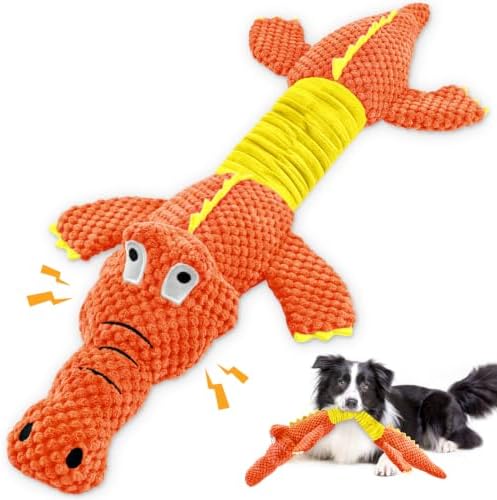 WOWBALA Crocodile Squeaky Dog Toys for Puppy, Small and Medium Breed