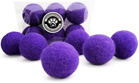 Wool Cat Toys - Felt Cat Toy Balls for Small Pet Fetch and Play - Eco Friendly Quiet Wool Ball Cat Toy for Cats and Kittens - Choose Your Colors 6PCS (Purple)