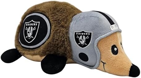 NFL LAS Vegas Raiders Plush Hedgehog Toy for Dogs & Cats, Cool Soft Pet Toy for Fun and Interactive Play, Dog Chew Toy with Squeaker, Licensed Hot Pet Toy