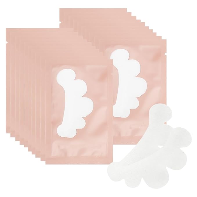 100 Pairs Eye Under Gel Pads Eyelash Extensions Patches,Lash Extension Lint Free Under Hydrogel Eye Mask Pads Beauty Tools (Pink)